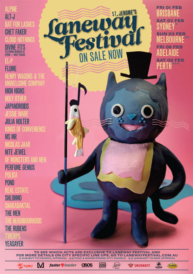Laneway Festival Poster By Wbyk Via Http Wbyk Com Au Work Laneway 2013 Jacky Winter Music Festival Poster Festival Posters